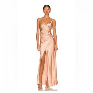 PERFECT CONDITION/WORN ONCE- Shona Joy La Lune Cross Draped Maxi *Desert Rose*